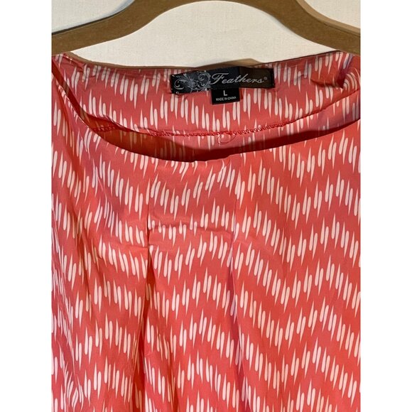 Feathers pink white with green orange blue red design at bottom large READ NEW - Picture 6 of 12